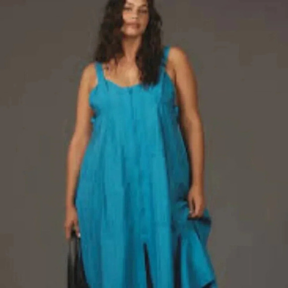 Anthropologie Pilcro Parasail Midi Dress Blue 2X - Picture 2 of 6